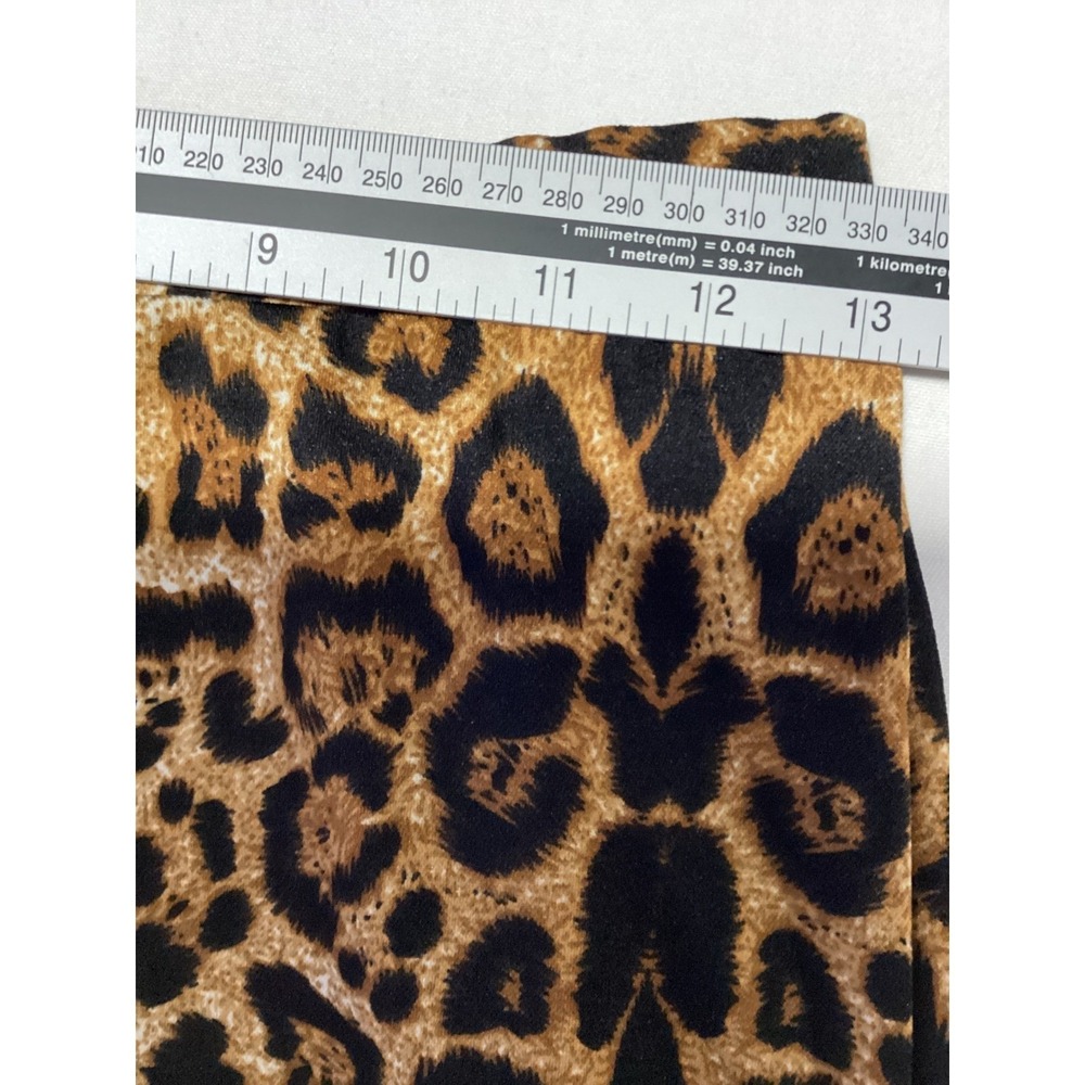 Park Avenue M Leopard Animal Print Bell Bottom Flare Pants Boho Streetwear - Picture 8 of 8